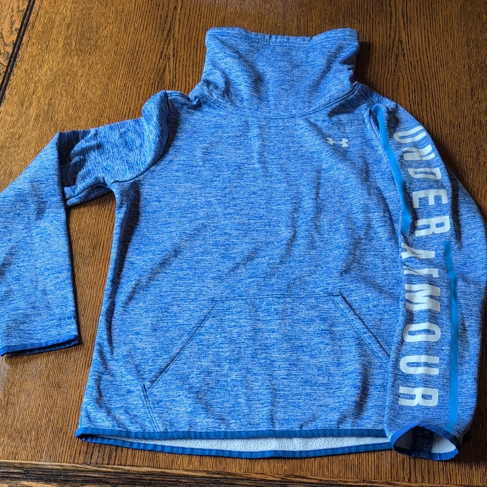 Under Armour Kids Blue Hoodie with Logo Sleeve